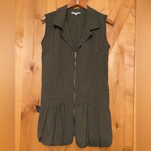 Hanna for La Journeé Olive Green Nylon dress Euro size 2, fits like US 6-8